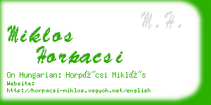 miklos horpacsi business card